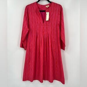 🆕 NWT Layla Printed Tunic Mini Dress Pattern Pocket Boho Pink Orange Red Medium